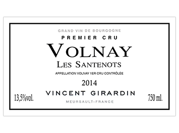 Vincent Girardin - Volnay 1er Cru - Les Santenots - Rouge - 2014