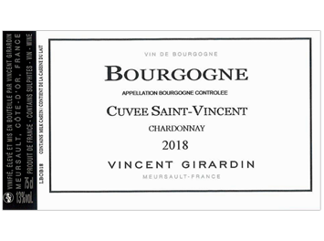 Vincent Girardin - Bourgogne - Cuvée Saint Vincent - Blanc - 2018