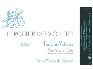 Domaine le Rocher des Violettes - Montlouis sur Loire - Touche Mitaine - Blanc 2007