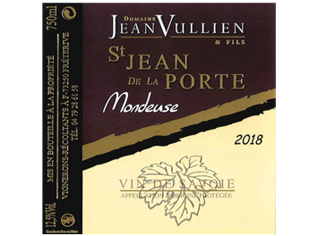 Domaine Jean Vullien - Vin de Savoie  - Mondeuse - Saint Jean de la Porte - Rouge - 2018