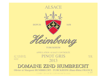 Domaine Zind Humbrecht - Alsace - Heimbourg Pinot Gris - Blanc - 2013