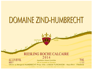 Domaine Zind Humbrecht - Alsace - Riesling Roche Calcaire - Blanc - 2014