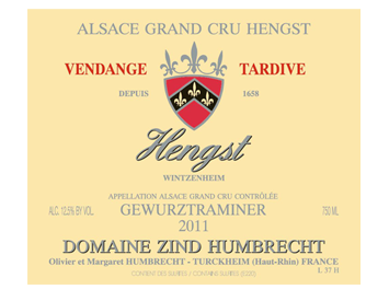 Domaine Zind Humbrecht - Alsace Grand Cru - Gewurztraminer Hengst Vendange Tardive - Blanc - 2011