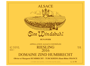 Domaine Zind Humbrecht - Alsace - Riesling Clos Windsbuhl - Blanc - 2016