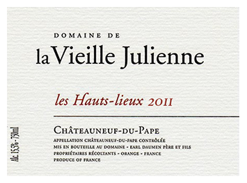 Domaine de la Vieille Julienne - Châteauneuf du Pape - Les Hauts Lieux - Rouge - 2011