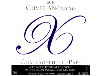 Xavier Vins - Chateauneuf du Pape - Anonyme - Rouge - 2010