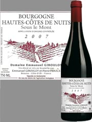 Domaine Emmanuel Giboulot - Hautes Côtes de Nuits - Sous le Mont Rouge 2007