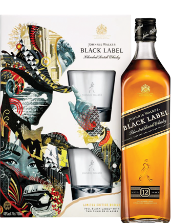 Johnnie Walker - Blended Scotch Whisky - Black Label - Coffret 2 verres