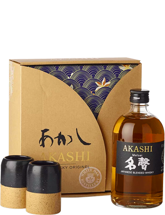 Coffret Whisky Akashi Meïsei avec 2 Japanese Cups 40° 50CL : :  Epicerie