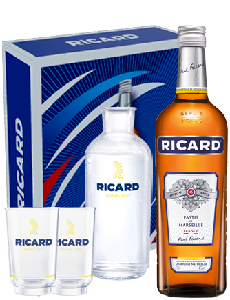 Ricard - Coffret Bleu Blanc Rouge - 1 bouteille + 2 verres